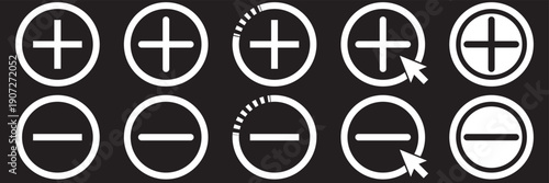 Plus and minus sign addition subtraction math icon