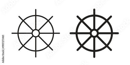 Dharmachakra icon. Outline and flat icons collection. EPS10