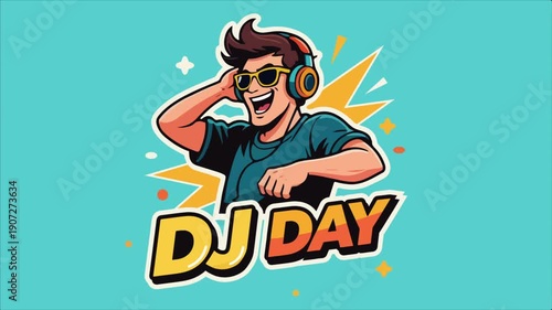 DJ Day Portrait, art video illustration.