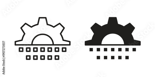 Digital transformation icon. Outline and flat icons collection. EPS10