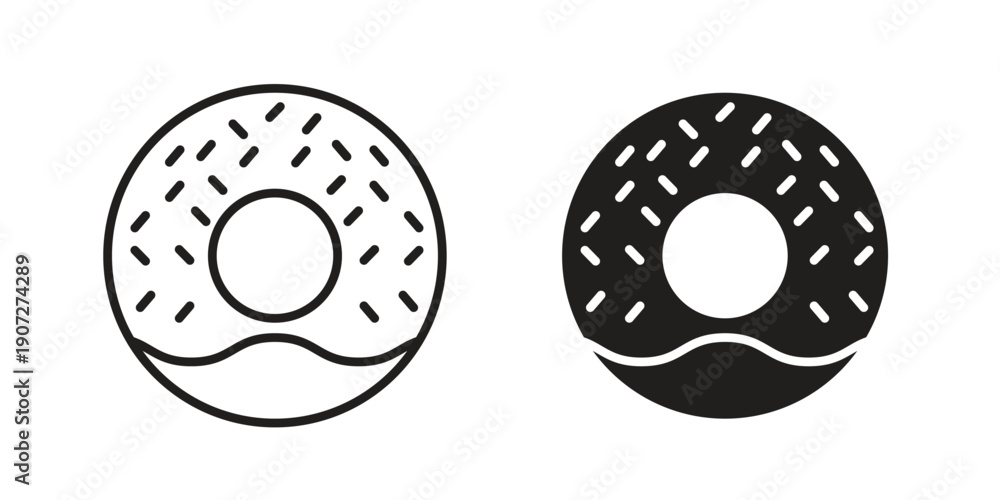 Fototapeta premium Donut icon. Outline and flat icons collection. EPS10