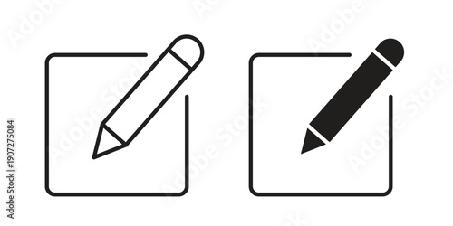 Edit icon. Outline and flat icons collection. EPS10