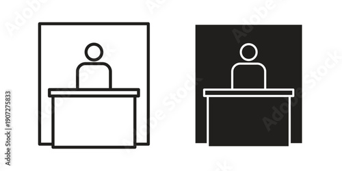 Exhibitor icon. Outline and flat icons collection. EPS10