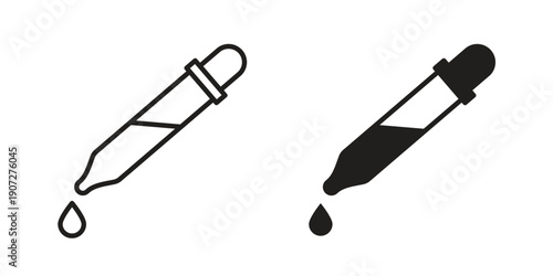 Eye dropper half icon. Outline and flat icons collection. EPS10