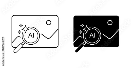 Transform Image into AI Generated Art Line Icon