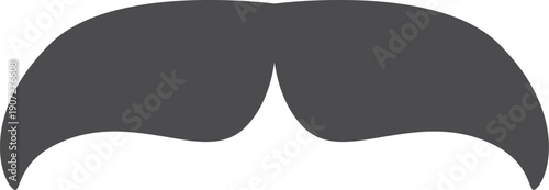 Retro mustaches black silhouette. Old hipster hairstyle