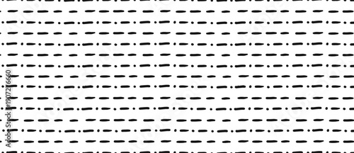 Minimalist dashed lines and dots seamless pattern, simple hand drawn texture