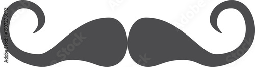 Vintage mustaches shape. Black barber salon logo