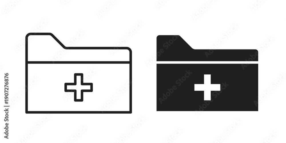 Fototapeta premium File medical icon. Outline and flat icons collection. EPS10