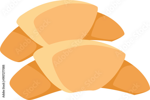 Croissant cartoon icon. French pastry. Sweet bakery