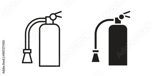 Fire extinguisher icon. Outline and flat icons collection. EPS10