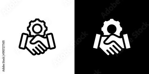 Agreement icon concept with flat Black White Background. Vector illustration.