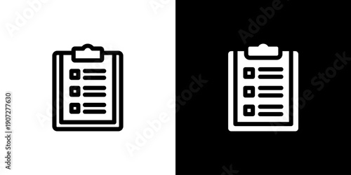 Check List icon concept with flat Black White Background. Vector illustration.