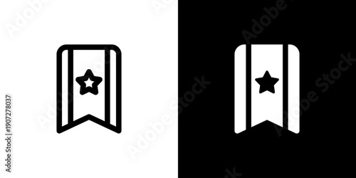Bookmark icon concept with flat Black White Background. Vector illustration.