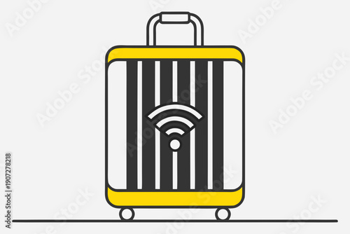 Smart Luggage Icon Vector Travel Accessory Connected Suitcase