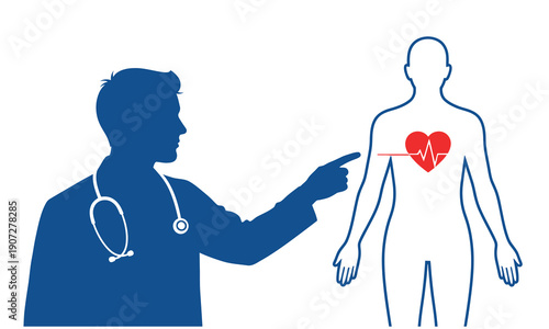 Doctor explaining human heart anatomy to a patient