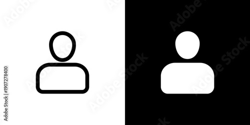 Person icon concept with flat Black White Background. Vector illustration.