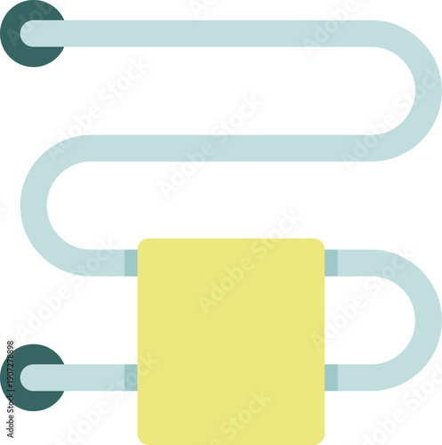 Heated towel rack cartoon icon. Electric warmer