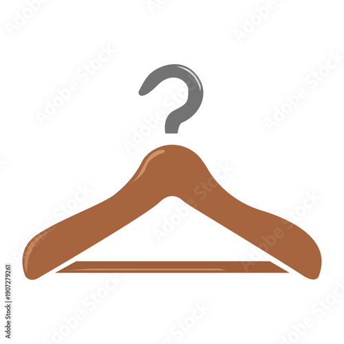 Clothes hanger. Neat storage and hanging of clothes preventing creasing and creasing. Symbol of order, neatness and care of things.
