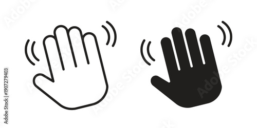 Hello icon. Outline and flat icons collection. EPS10