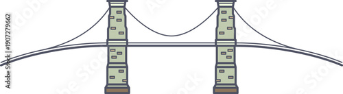 Brooklyn bridge line icon. Famous american architecture symbol
