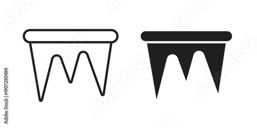 Icicles icon. Outline and flat icons collection. EPS10
