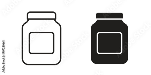 Jar icon. Outline and flat icons collection. EPS10