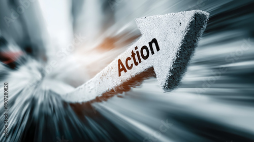 実行力と推進力を象徴するアクションデザイン