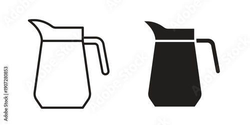 Jug icon. Outline and flat icons collection. EPS10