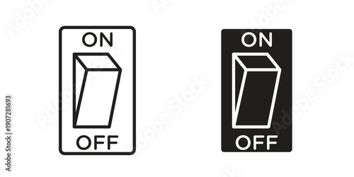 Light switch off icon. Outline and flat icons collection. EPS10
