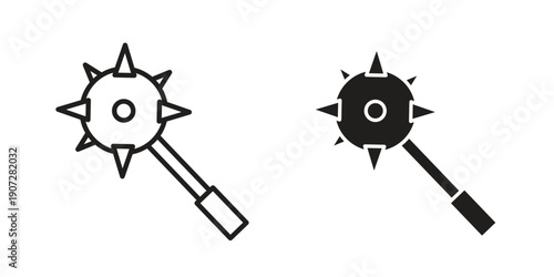 Mace icon. Outline and flat icons collection. EPS10