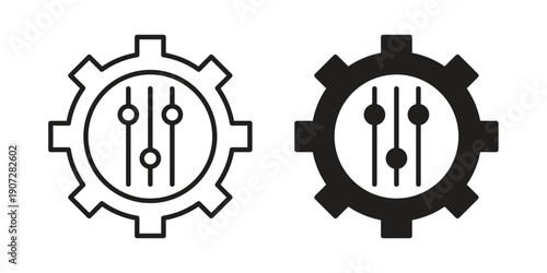 Mass customization icon. Outline and flat icons collection. EPS10