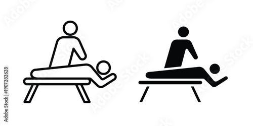 Massage icon. Outline and flat icons collection. EPS10