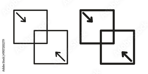 Merge icon. Outline and flat icons collection. EPS10