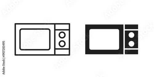 Microwave icon. Outline and flat icons collection. EPS10