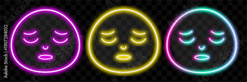 Neon Faces Simple Design