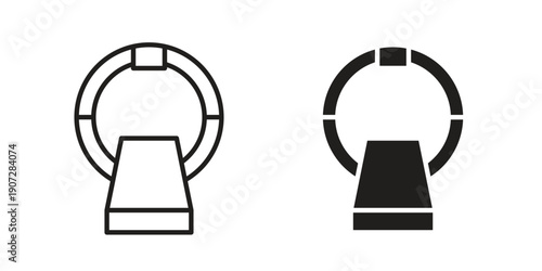 MRI and CT Scanner icon. Outline and flat icons collection. EPS10