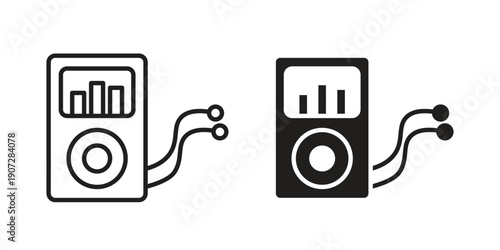 Mp3 Player icon. Outline and flat icons collection. EPS10