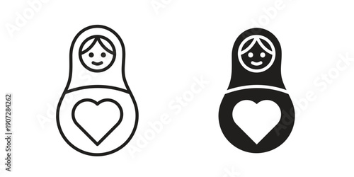 Nesting dolls icon. Outline and flat icons collection. EPS10