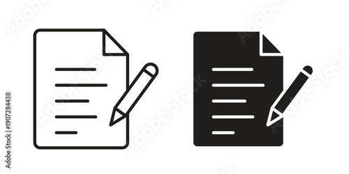 Note icon. Outline and flat icons collection. EPS10