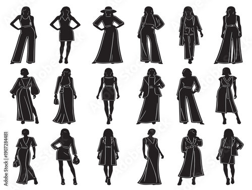 Fashion model silhouette with an elegant and dynamic design