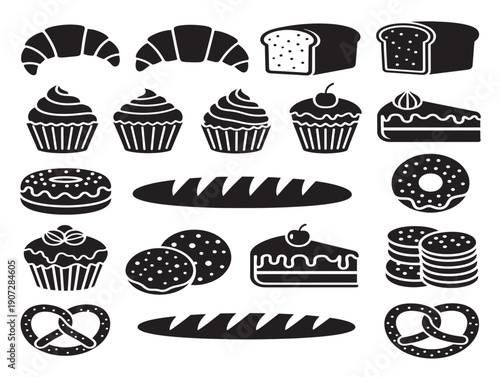 Bakery food silhouette with a delicious and inviting design
