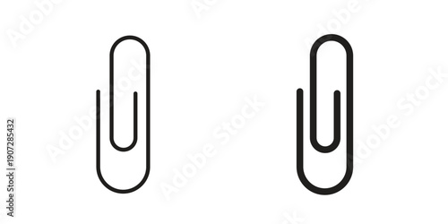 Paperclip icon. Outline and flat icons collection. EPS10