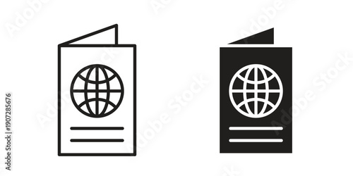 Passport icon. Outline and flat icons collection. EPS10