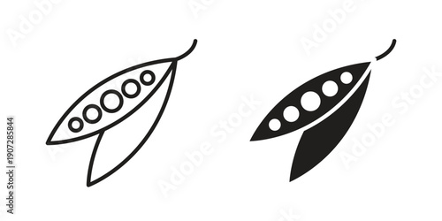 Peapod icon. Outline and flat icons collection. EPS10