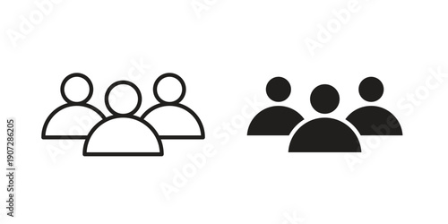 people icon. Outline and flat icons collection. EPS10