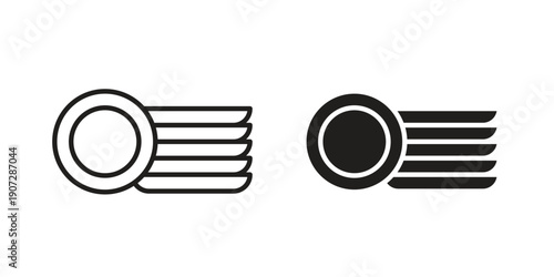 Plates icon. Outline and flat icons collection. EPS10