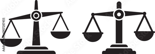 Balance Scales Silhouette Set – Vector Icons of Justice and Fairness