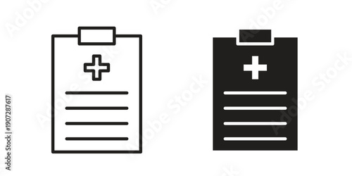 Prescription icon. Outline and flat icons collection. EPS10