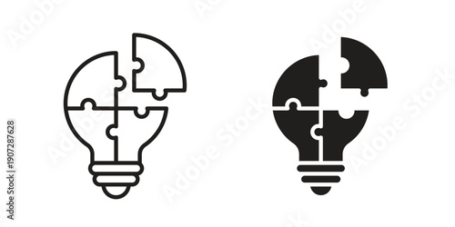 Problem solving icon. Outline and flat icons collection. EPS10